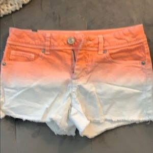 Lauren Conrad ombré coral jean shorts